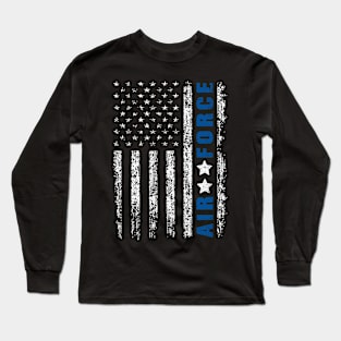 US Flag Airplane Patriotic American Pilot Long Sleeve T-Shirt